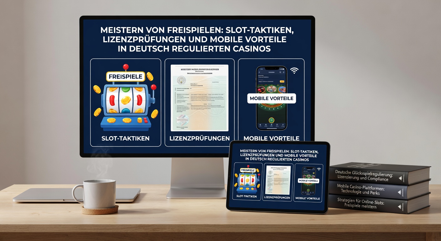 Smartphone mit Casino-App, GGL-Lizenz-Siegel und Free-Spins-Bonus im Vordergrund
